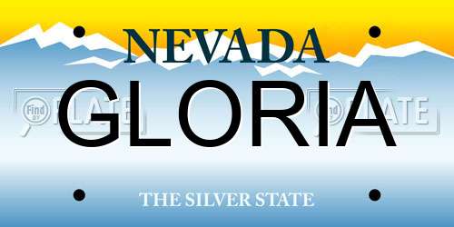 GLORIA Nevada License Plate