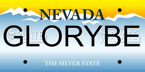 GLORYBE Nevada License Plate