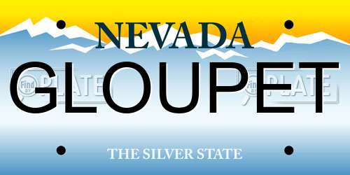 GLOUPET Nevada License Plate