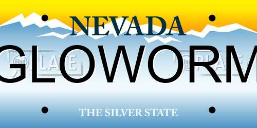 GLOWORM Nevada License Plate