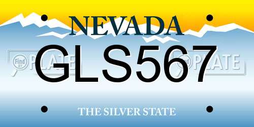 GLS567 Nevada License Plate
