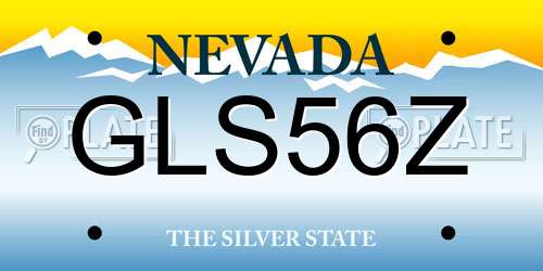 GLS56Z Nevada License Plate