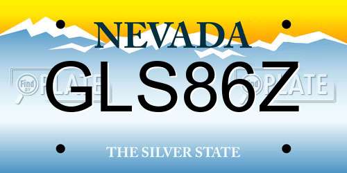 GLS86Z Nevada License Plate