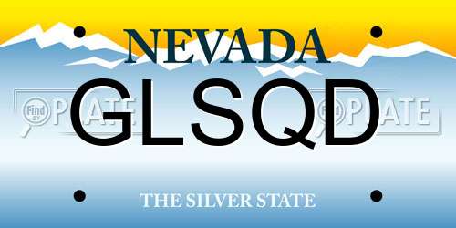 GLSQD Nevada License Plate