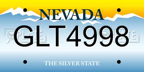 GLT4998 Nevada License Plate