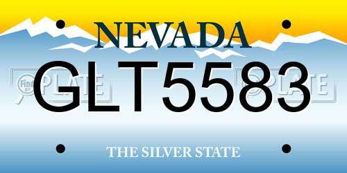 GLT5583 Nevada License Plate