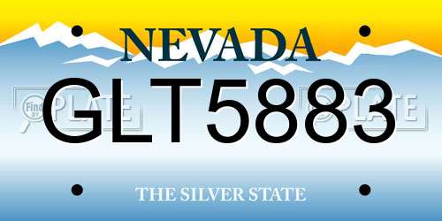 GLT5883 Nevada License Plate