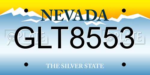 GLT8553 Nevada License Plate