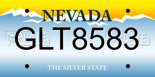 GLT8583 Nevada License Plate