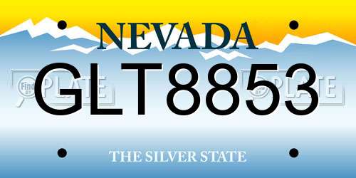 GLT8853 Nevada License Plate