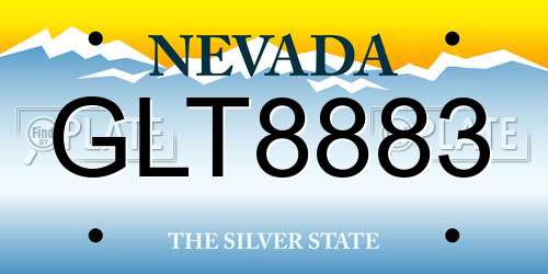 GLT8883 Nevada License Plate