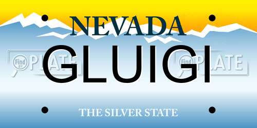 GLUIGI Nevada License Plate