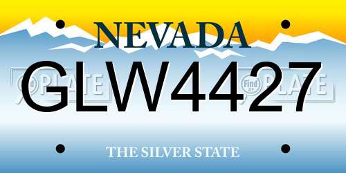 GLW4427 Nevada License Plate