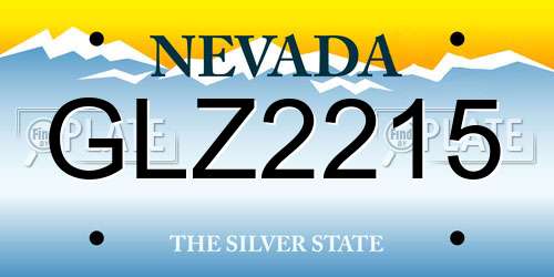 GLZ2215 Nevada License Plate