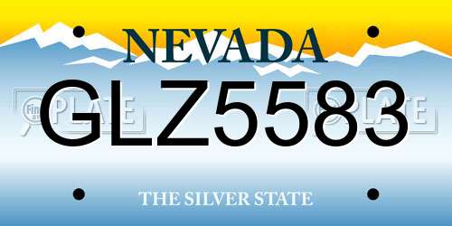 GLZ5583 Nevada License Plate