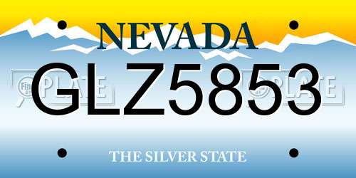 GLZ5853 Nevada License Plate