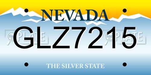 GLZ7215 Nevada License Plate