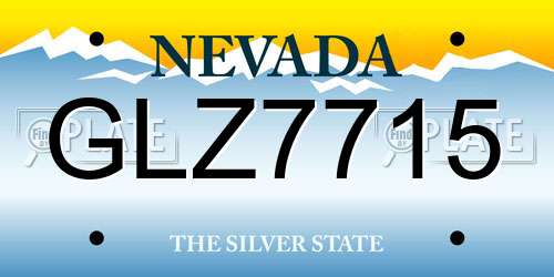 GLZ7715 Nevada License Plate