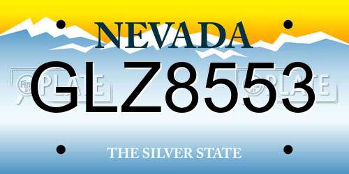 GLZ8553 Nevada License Plate