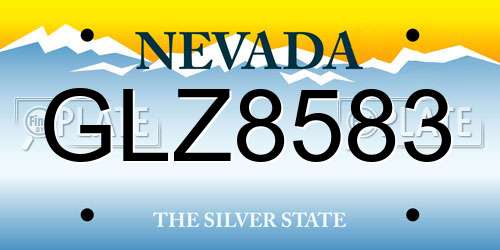 GLZ8583 Nevada License Plate