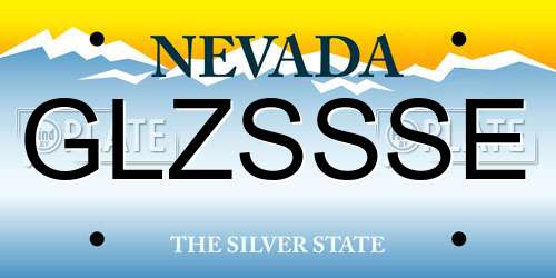 GLZSSSE Nevada License Plate