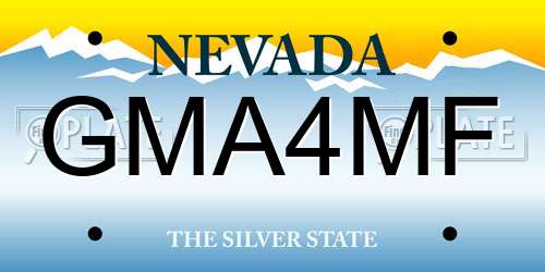 GMA4MF Nevada License Plate