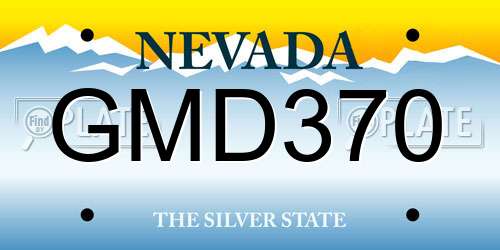 GMD370 Nevada License Plate