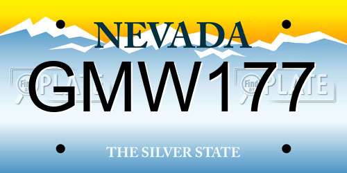 GMW177 Nevada License Plate