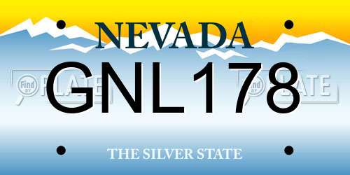 GNL178 Nevada License Plate
