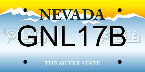 GNL17B Nevada License Plate