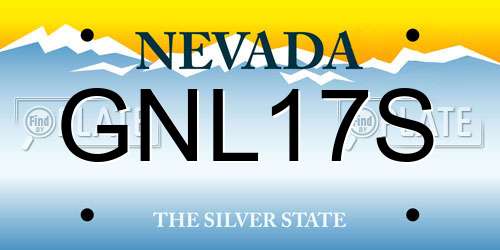 GNL17S Nevada License Plate