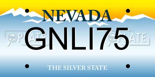 GNLI75 Nevada License Plate
