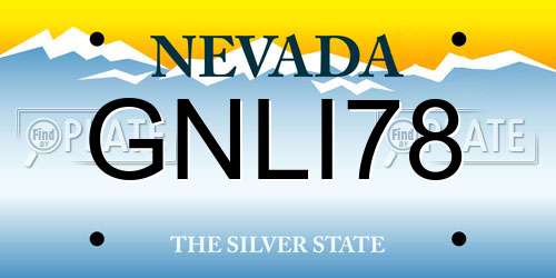 GNLI78 Nevada License Plate