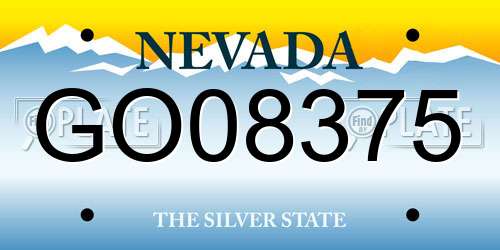 GO08375 Nevada License Plate