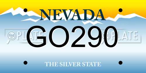 GO290 Nevada License Plate