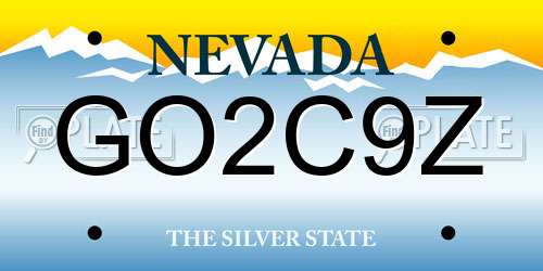 GO2C9Z Nevada License Plate