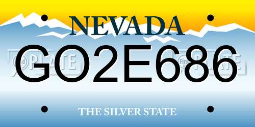 GO2E686 Nevada License Plate