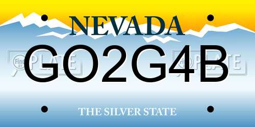GO2G4B Nevada License Plate