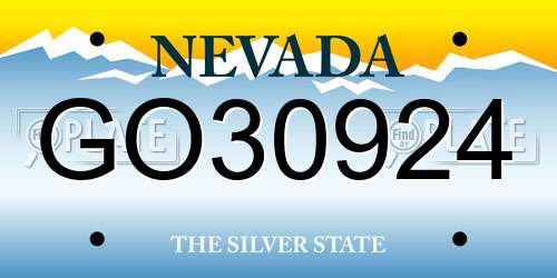 GO30924 Nevada License Plate