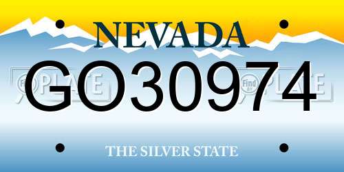GO30974 Nevada License Plate