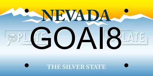 GOAI8 Nevada License Plate