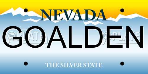 GOALDEN Nevada License Plate