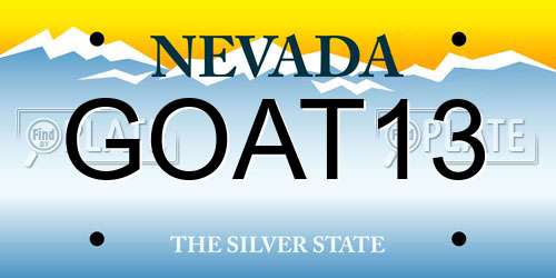 GOAT13 Nevada License Plate