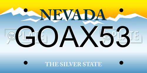 GOAX53 Nevada License Plate