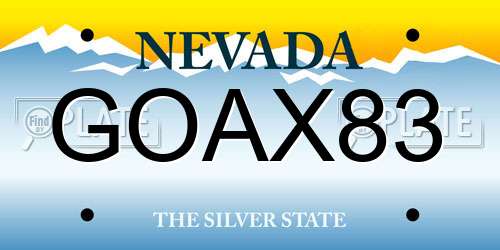 GOAX83 Nevada License Plate