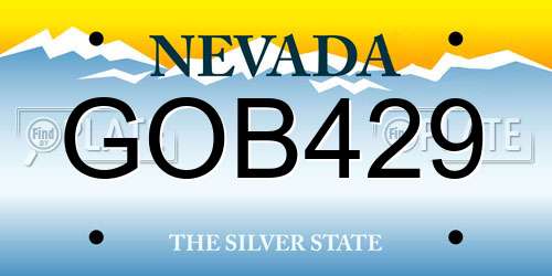 GOB429 Nevada License Plate