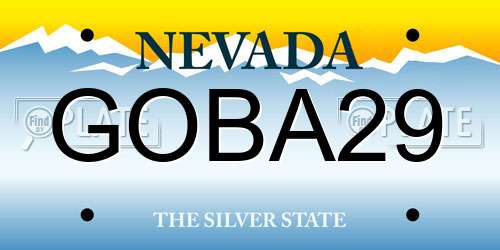 GOBA29 Nevada License Plate