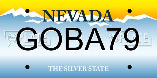 GOBA79 Nevada License Plate