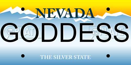 GODDESS Nevada License Plate