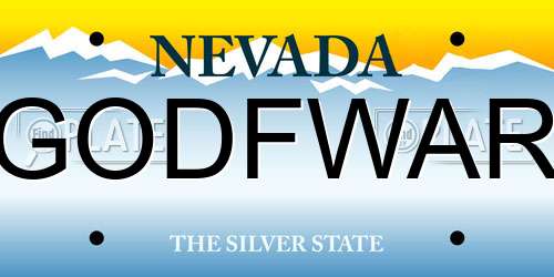 GODFWAR Nevada License Plate